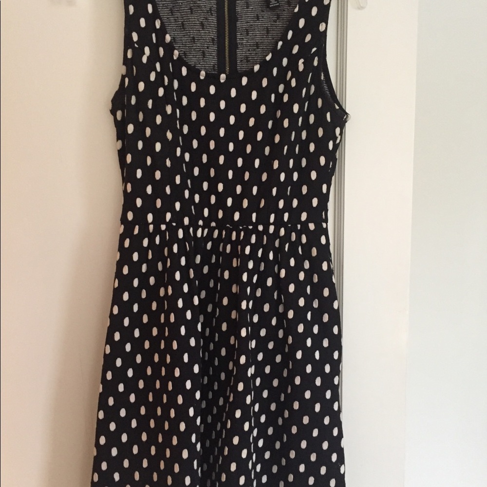 AQUA polka dot dress - black and white - soft